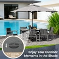 thumbnail image 3 of Gray 7-Piece HDPE Plastic Patio Outdoor Dining Set with Arm Chairs, 3 of 10