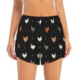 thumbnail image 3 of Uemuo Funny Chicken Pattern Women's Athletic Shorts High Waisted Running Shorts with Liner Pockets Gym Elastic Workout Shorts-, 3 of 9