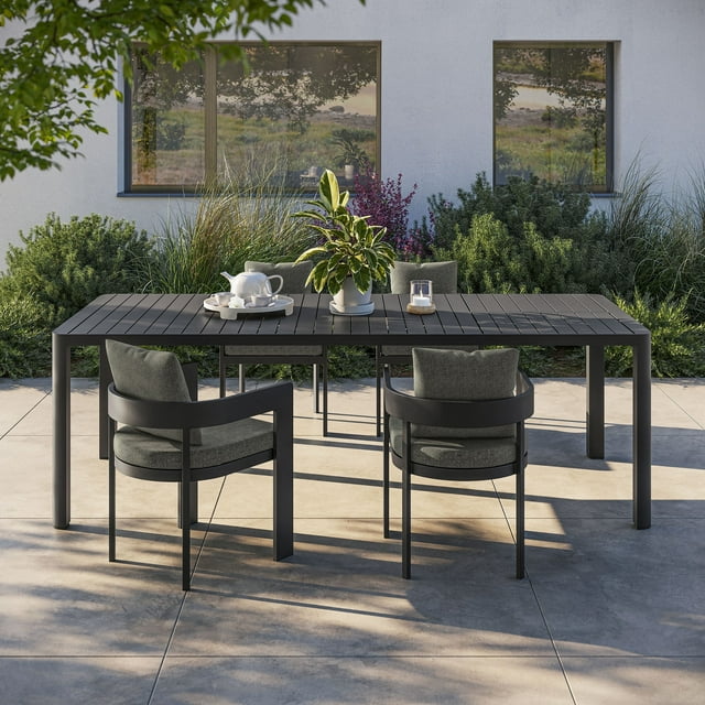 Modway Tahoe Table à Manger Extensible en Aluminium pour Patio Extérieur, Gris