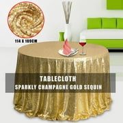 Champagne Gold Glitter Sparkly Sequin Tablecover Tablecloth For Wedding/Event/Party/Banquet Christmas Photography Backdrop