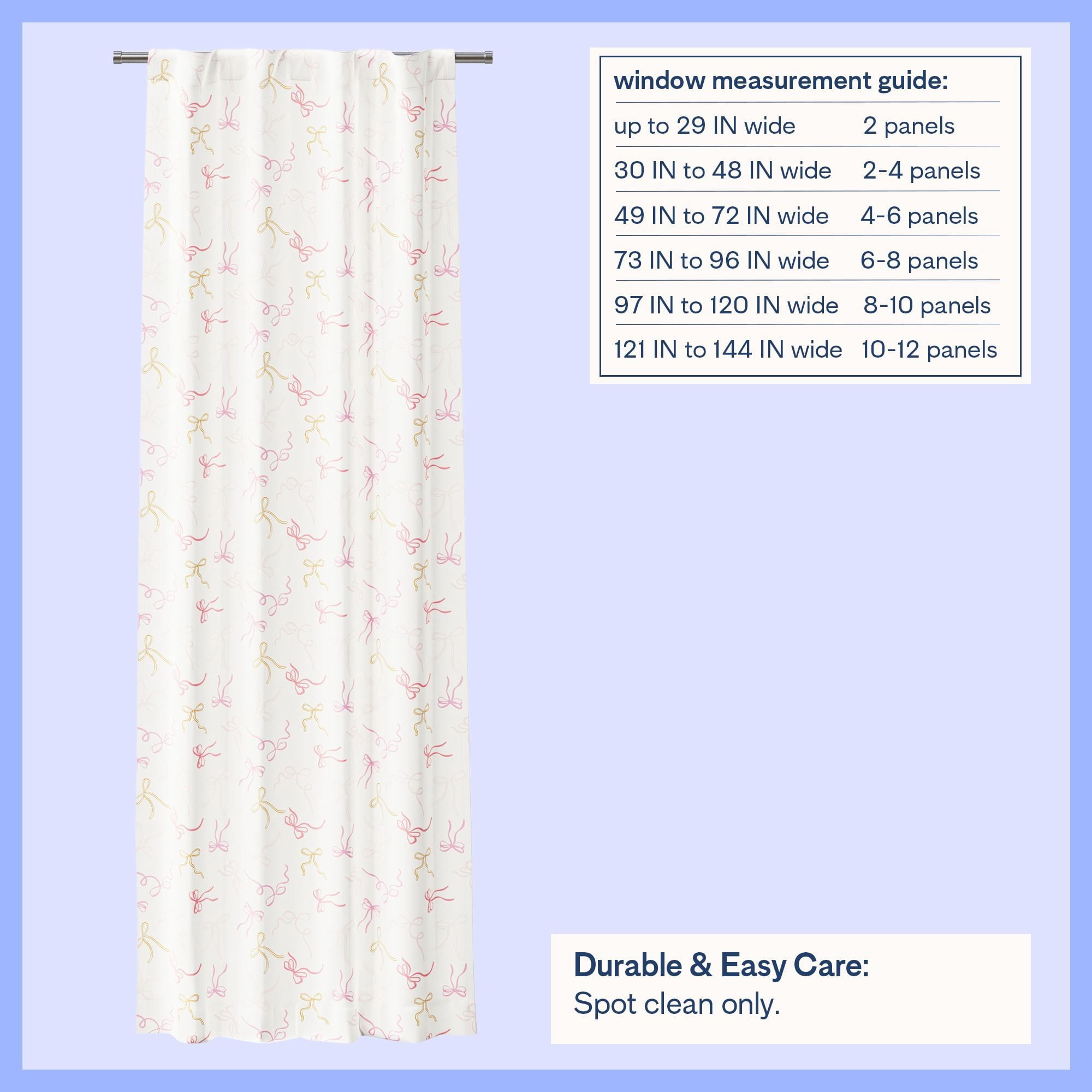Mainstays Kids Pink and Yellow Ribbon Printed Blackout Rod Pocket with Back Tabs Single Curtain Panel, Set of 1, 38" W x 84" L
