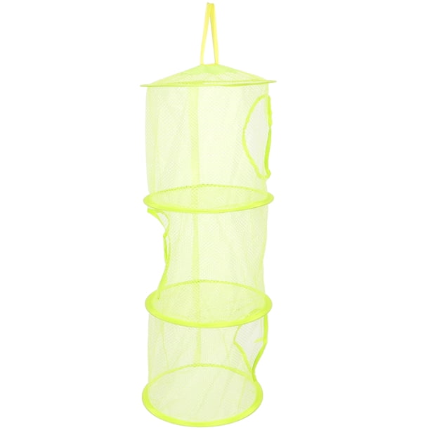 EeaseMX Colgante de malla de ahorro de espacio de bolsos organizador 3 compartimentos de almacenamiento de juguetes cesta de los niños habitación (verde)