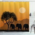 thumbnail image 1 of Ambesonne Safari Shower Curtain, African Silhouette Nature, 69"Wx70"L, Dark Yellow Multicolor, 1 of 3