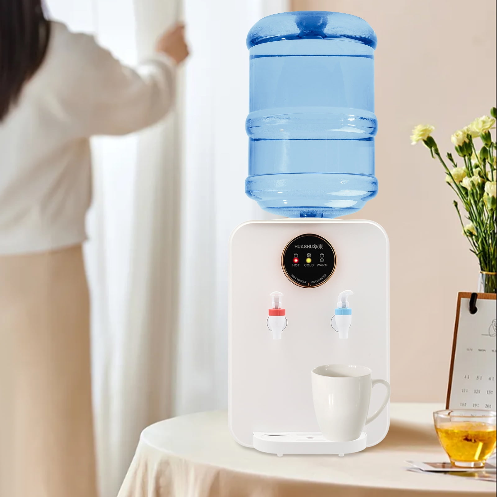 500ml White Water Dispenser with Hot, Cold, and Constant Temperature Settings, 4.99-Gallon Compatibility, Fast Heating and Cooling, Easy to Clean for Home and Office Use