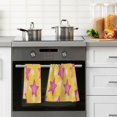 thumbnail image 4 of Yayeee 2 Pack Hand Towels for Bathroom 100% Cotton 16" x 28" Soft Absorbent Kitchen Towel, Large Pink Stars, 4 of 7
