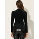 thumbnail image 3 of Blusa de terciopelo Allegra K de manga larga con cuello simulado y purpurina metálica Negro XL, 3 of 4