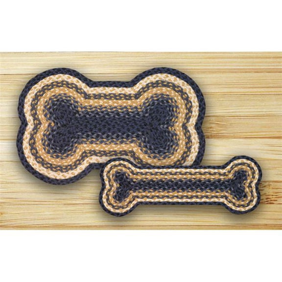 Earth Rugs 63-LG079DB Lt. Blue-Dk. Blue-Mustard Dog Bone