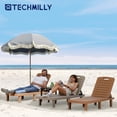 thumbnail image 5 of Techmilly Oversized Outdoor Chairse Lounge Chair，Extra Widen Chaise with Cup, 5 of 7