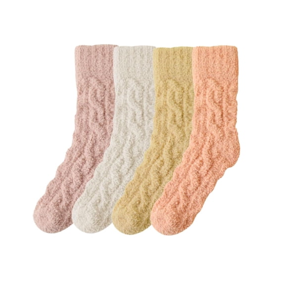 LKJYER Women Fuzzy Slipper Socks Winter Microfiber Soft Cozy Plush Fluffy Socks Warm Comfy Thermal Home Sleeping Socks