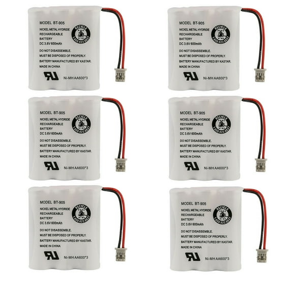 Kastar 6-Pack Battery Replacement for Uniden EXAI6980 EXAI7248 EXI916 EXI917 EXI960 EXI2246 EXI2926 EXI2960 EXI2965 EXI3226 EXI3246 EXI376 EXI386 EXI3965 EXI4246 EXI4246C EXI4560 EXI4561 EXI5160