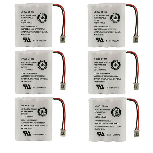 Kastar 6-Pack Battery Replacement for Uniden 900MHz Phone Models EXAI985HS EXI376 EXI960 EXI976 EXI2926 EXI2960 EXI3965 EXI7926 EXI7960 EXI8965 EXI8966 EXL8900 EXLI8962 EXP7900 EWCI936 EXP7901 EZI996