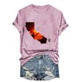 thumbnail image 1 of Camisetas de Manga Corta para las Mujeres de Moda Imprimir Cuello Redondo Camiseta, Mezcla de Poliéster Ligero para Primavera Verano Otoño, 1 of 8