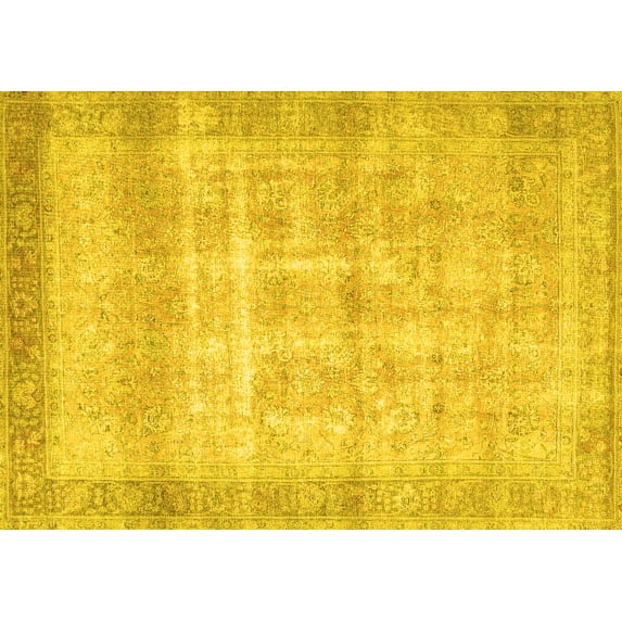 Ahgly Company Indoor Rectangle Persian Yellow Traditional Area Rugs, 3' x 5'