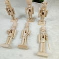 thumbnail image 3 of PatungKu 6pcs Unpainted Wood Nutcrackers DIY Paints Brush Nutcrackers Christmas Figures, 3 of 12