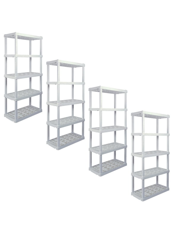 Plastic Shelving in Garage Shelves and Racks White