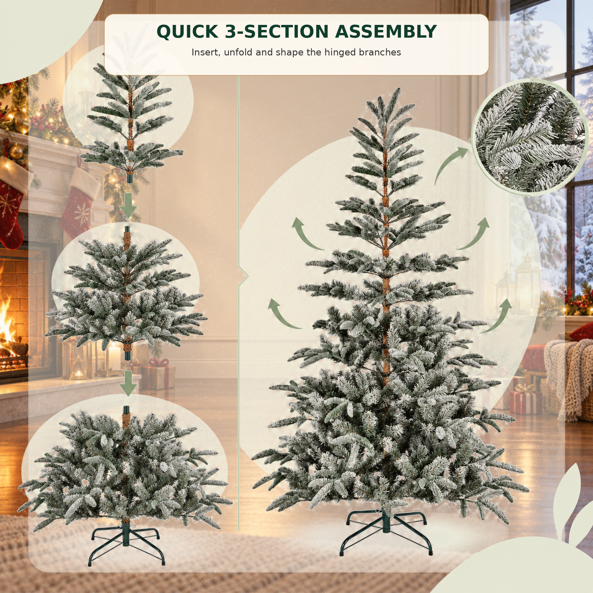 Fenbeli 7-Foot Unlit Aspen Fir Artificial Christmas Tree photo 7
