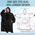 thumbnail image 4 of Oversized Wearable Blanket Hoodie,Black White Gothic Geometry Sun Moon Pattern Sherpa Blanket Hoodie with Super Pockets,Super Warm Fuzzy Pullover for Women & Men, 4 of 6
