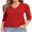 Red, variant on Sweaters for Women, Lightweight V Neck Long Sleeve Pullover Sweater, Soft Knit Women's Sweater Top, Gray L