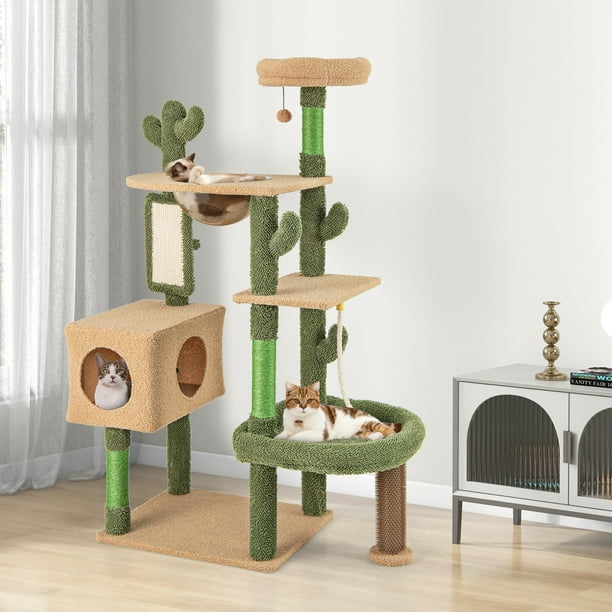 Gymax 59'' Cactus Cat Tree for Indoor Cats w/ Sisal Scratching Posts &  Board Condo - Walmart Business Supplies