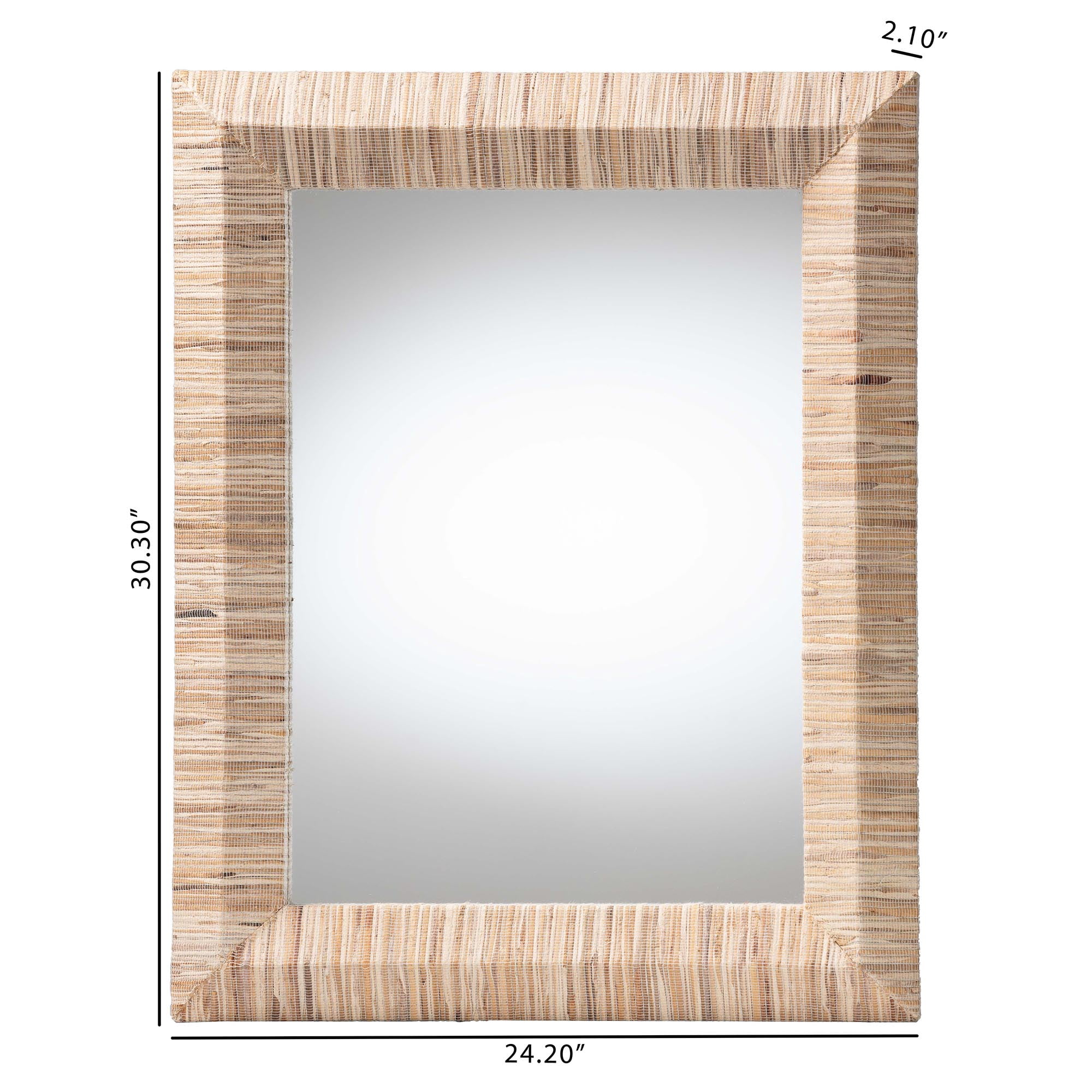 bali & pari Adino Boho Mirror, Rectangle, Natural