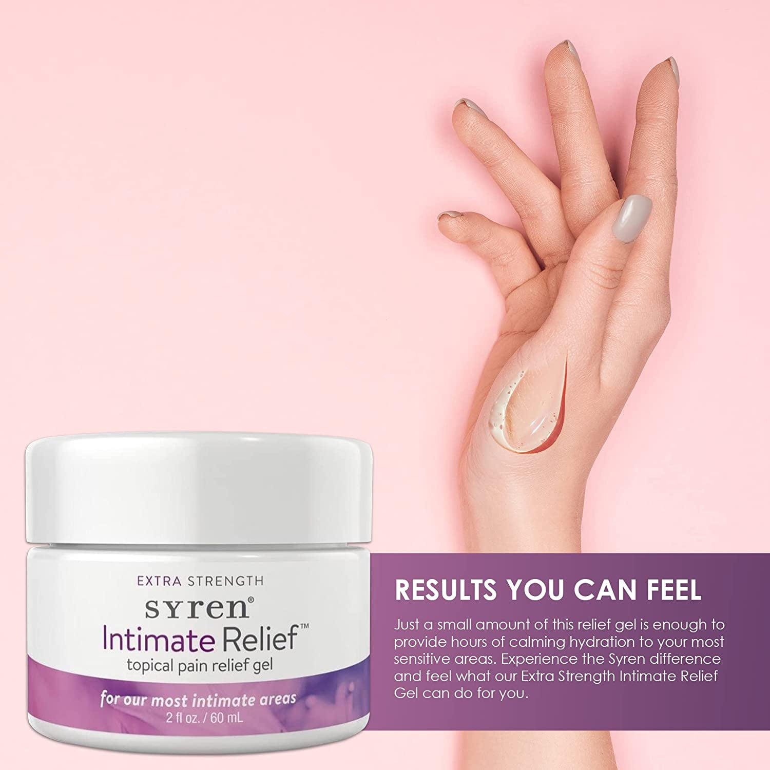 Syren Intimate Relief Gel Formula with Lidocaine - Vulva Discomfort, Feminine Care & Moisturizer for Sensitive Skin, 2 oz