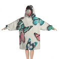 thumbnail image 2 of Butterfly Colorful Wing Pattern Blanket Hoodies for Kids 6-13YR Oversize Wearable Blanket Hoodies for Boys Girls Teens, 2 of 7