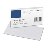MyOfficeInnovations Index Cards Ruled 72 lb. 5"x8" 100/PK White 3254275
