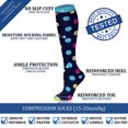 thumbnail image 7 of 7 Pairs Copper Compression Socks for Women & Men Circulation 15-20 mmHg - Better Blood Flow, Swelling , Best Support for Medical, Running, Nursing, 7 of 7