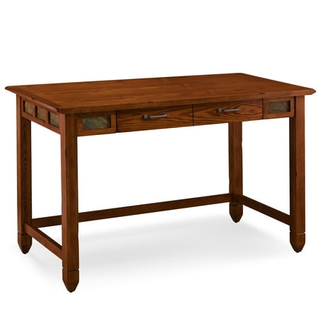 Oak Rustic Desk - Rustic Oak Laptop Desk with Center Drawer