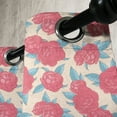 thumbnail image 3 of Ambesonne Romantic Grommet Curtain, Gentle Rose Design, 50" x 108", Aqua Dark Coral Beige, 3 of 6