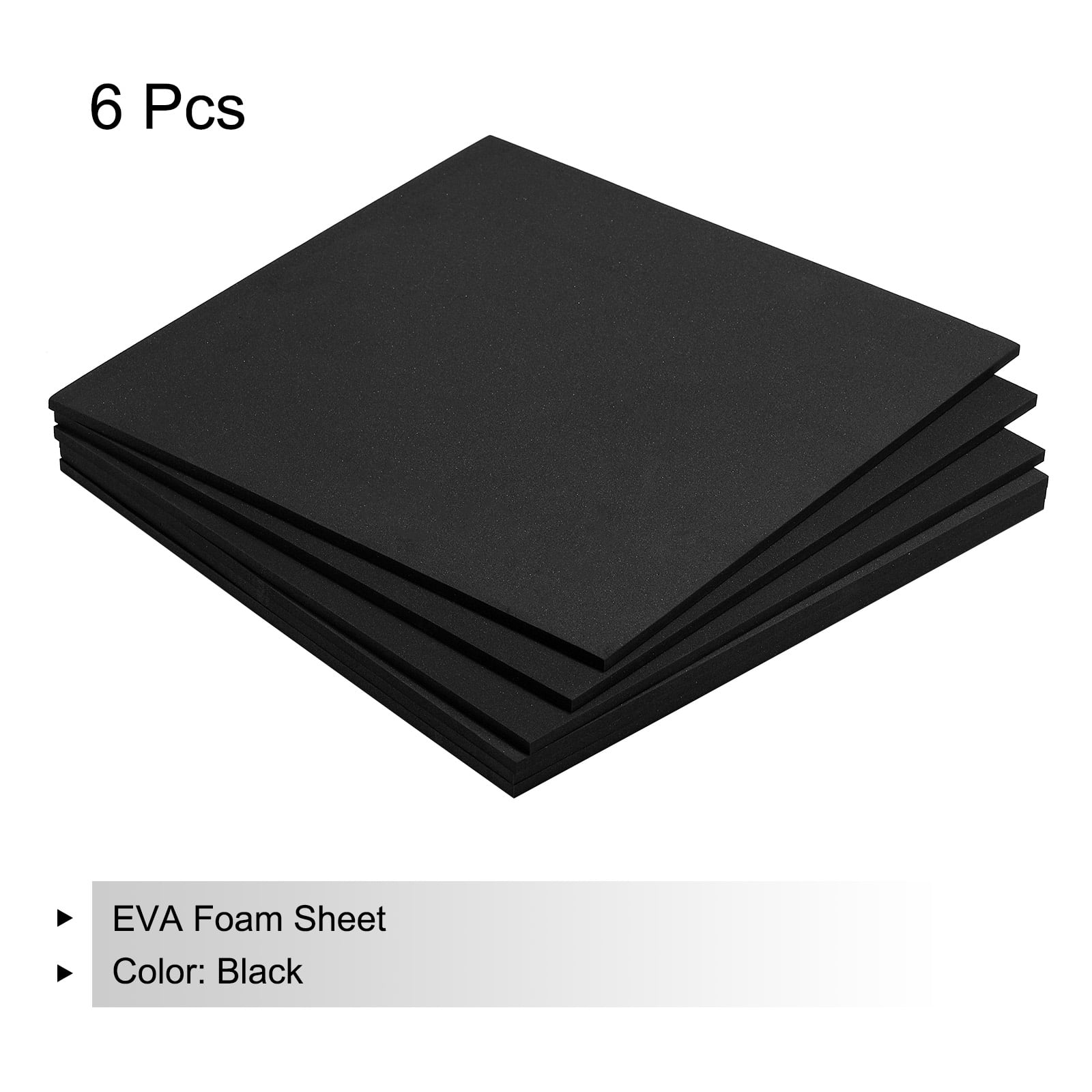 EVA Foam Sheets Black 9.8 Inch x 9.8 Inch 5mm Thick Crafts Foam Sheets Pack of 6