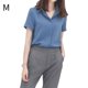 thumbnail image 1 of Camisa de gasa Blusa de manga corta de verano para mujer Top informal suelto, Azul, M Vogacara AP001402-12B, 1 of 7
