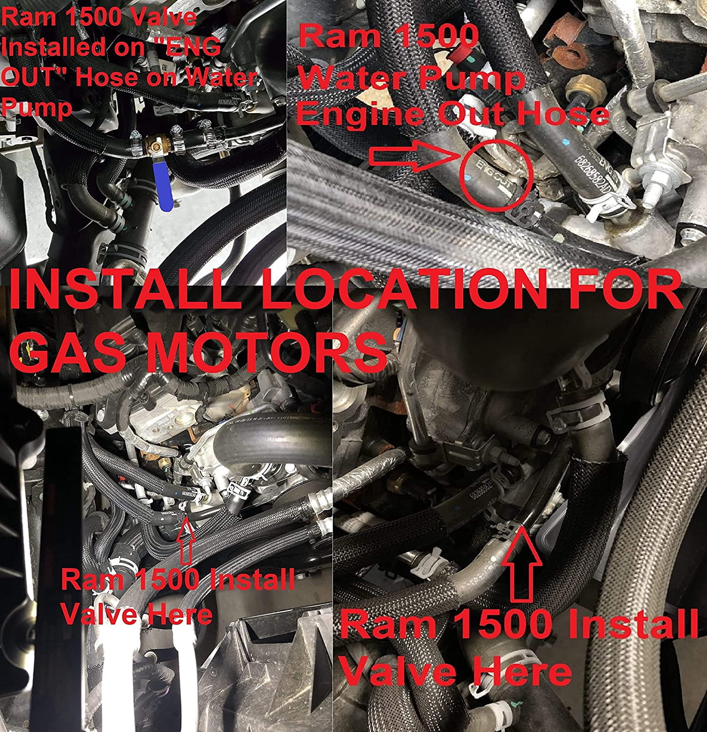MUZZYS Ram A/C HACK KIT Fits Ram 2019-2025 1500 2500 3500 Trucks with Weak/Warm Air Conditioning from Factory, Heater Core Blend Door By-Pass Mod Fix, W/Clamps  Shut Off Valve, Gas & Diesel