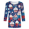 thumbnail image 4 of Ayolanni Summer Blouses for Women The Fourth of July 3/4 Sleeve Blouses & Tops Shirts for Girls L, 4 of 5