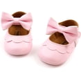 thumbnail image 4 of Baby Girls Mary Jane Flats with Bownot Non Slip Soft Sole PU Leather Newborn Infant Toddler First Walker Cirb Party Christmas Dress Shoes, 4 of 7