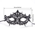 thumbnail image 3 of Mskk Masquerade Mask for Women, Elegant Hollow‑Out Lace Venetian Half‑Face Mask Halloween Mardi Gras Carnival Costume Ball Cosplay Party Accessory for Night Event, Multiple Color Options, White, 3 of 5