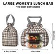 thumbnail image 5 of Green and Red Christmas Plaid Pattern Drawstring Lunch Bag Women - Drawstring Lunch Bag Insulated for Work Office - Stain-Resistant Large Lunchbags for Women with Multi-Pockets, 5 of 6