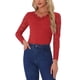 thumbnail image 1 of INSPIRAR CHIC Día de San Valentín Blusa de Encaje Floral de Manga Larga con Escote en V y Detalle de Encaje XS Rojo, 1 of 6