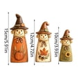 thumbnail image 2 of 3-Piece Vintage Wooden Scarecrow Fall Decor Set - Rustic Primitive Harvest Figurine with Pumpkin & Flower - Fall Decorations for Home, Outdoor Table Retro Statue Gift, 2 of 7