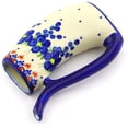 thumbnail image 2 of Polish Pottery 9 oz Mug with Straw (Passion Poppy Theme) Signature UNIKAT Hand Painted in Boleslawiec, Poland + Certificate of Authenticity, 2 of 6