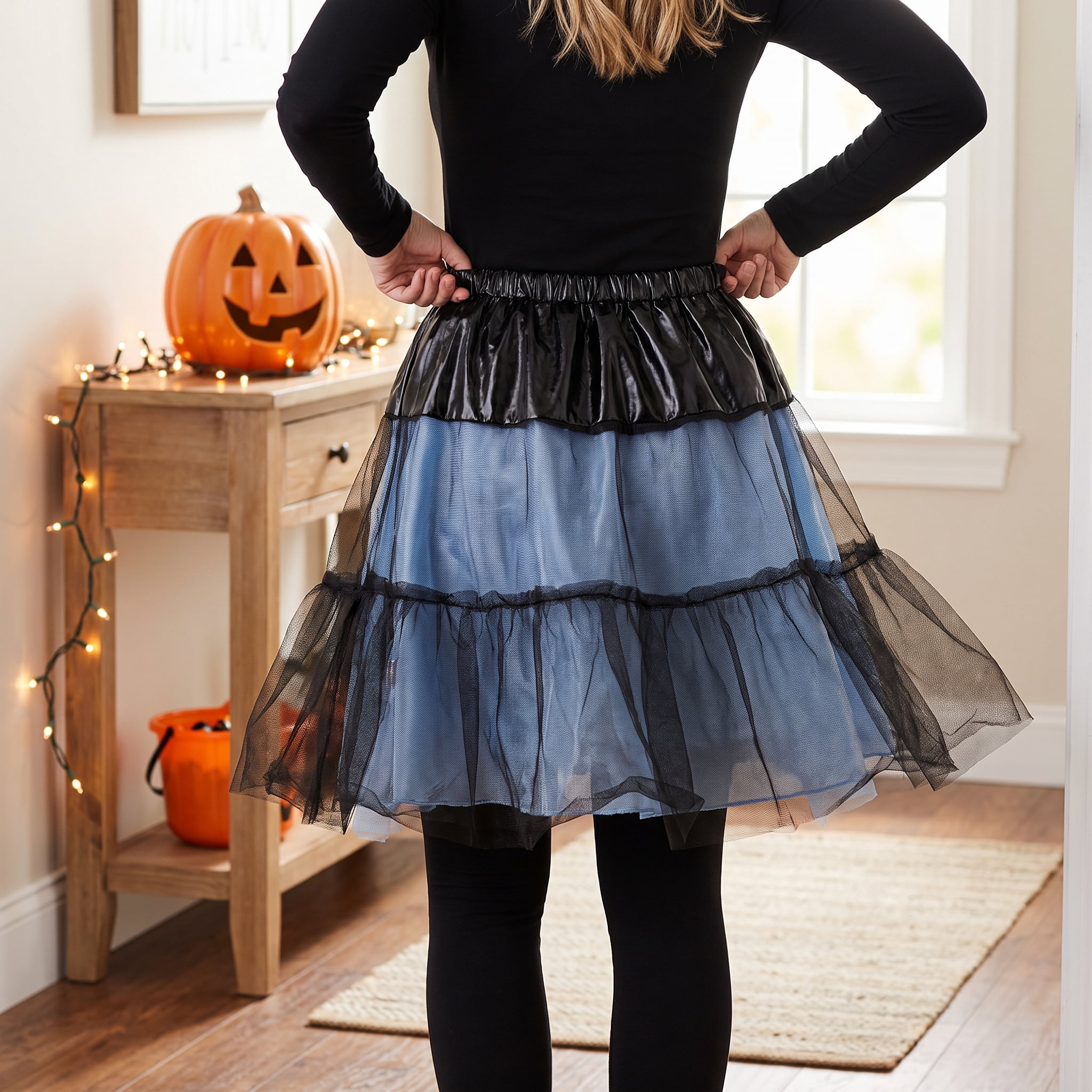 Reversible Tutu Costume Accessory for Adults, Black and White, S/M, Halloween by Way To Celebrate