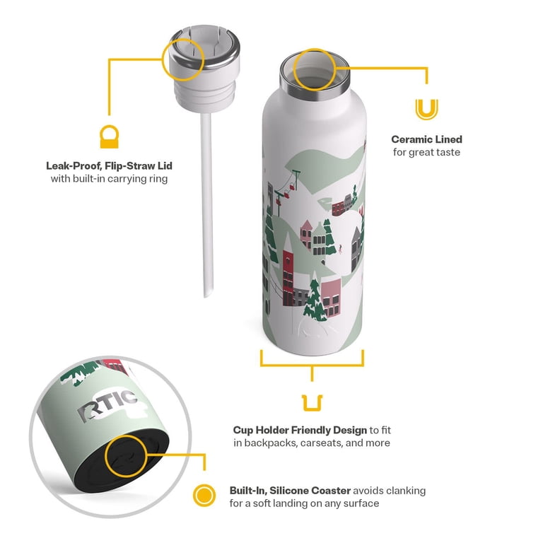 RTIC 20 oz Ceramic Lined Insulated Journey Water Bottle, Holiday