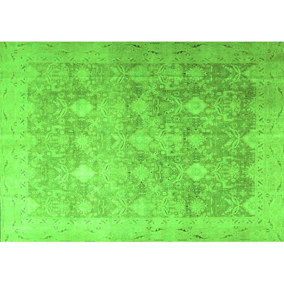 Ahgly Company Indoor Rectangle Persian Green Traditional Area Rugs, 5' x 8'
