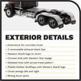 thumbnail image 5 of Diecast Masters Western Star 4700 SF Tandem Truck-Tractor - Metallic Black | Real Truck Specifications | 1:50 Scale Model Semi Trucks | Diecast Model by Diecast Masters 71036, 5 of 8