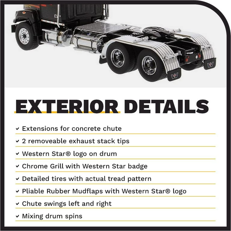 Diecast Masters 1:50 Western Star 4700 Tandem Day Cab Truck Model – Black | Heavy Hauler Replica For Collectors
