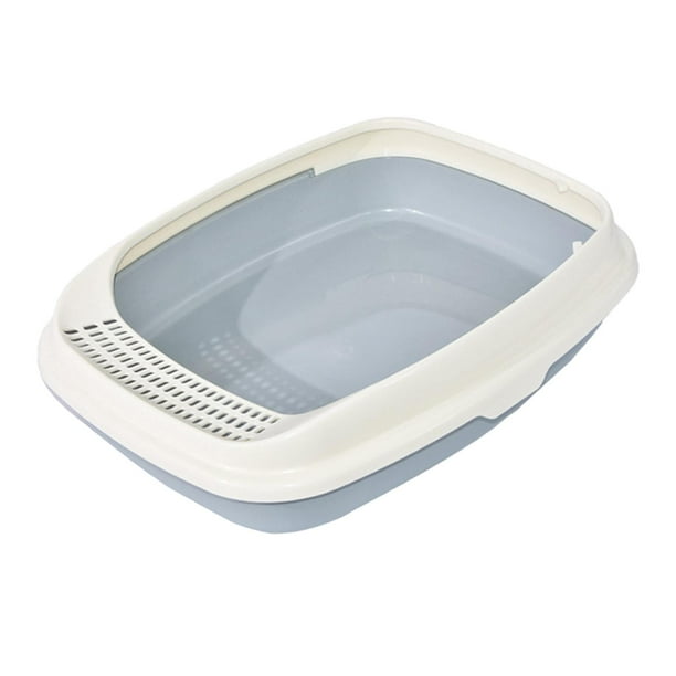 Bandeja sanitaria para gatos, inodoro, con tapa abierta, 36x46x11cm, desmontable, para gatitos, hámsteres. Gris