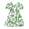 thumbnail image 7 of QSAWXQZ Girls' Floral Dress Puff Short Sleeve Crew Neck A Line Sundress Loose Casual Outfit for Summer 7 Years, 7 of 7