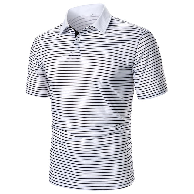 Birdeem T-Shirt Décontracté à Manches Courtes Patchwork Col Rabattu pour Hommes