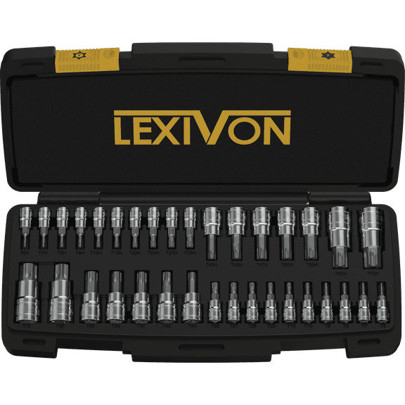 LEXIVON 34-Piece Master TORX Bit Socket Set with Enhanced Storage Case