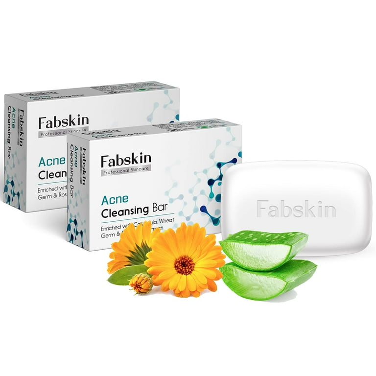 Fabskin Calendula Acne Soap 75gm Pack of 2 Face Back Body Acne Wash No Added Color Paraben Sulphate Silicon Anti Acne Pimple Cleansing